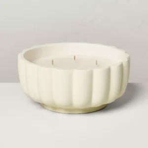 5-Wick Rustic Ceramic Salt Scalloped Jar Candle Cream 32oz – Hearth & Hand