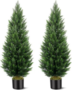 Artificial Topiary Cedar Trees 5FT Tall- Set of 2