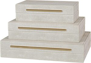 Ivory Shagreen Decorative Boxes